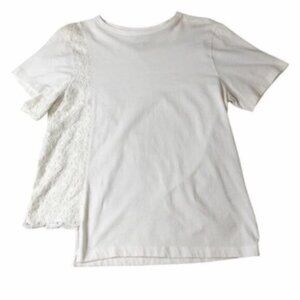 Public School White Lace Tee Shirt Medium